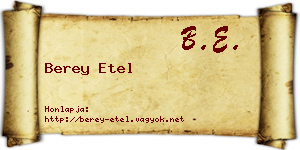 Berey Etel névjegykártya